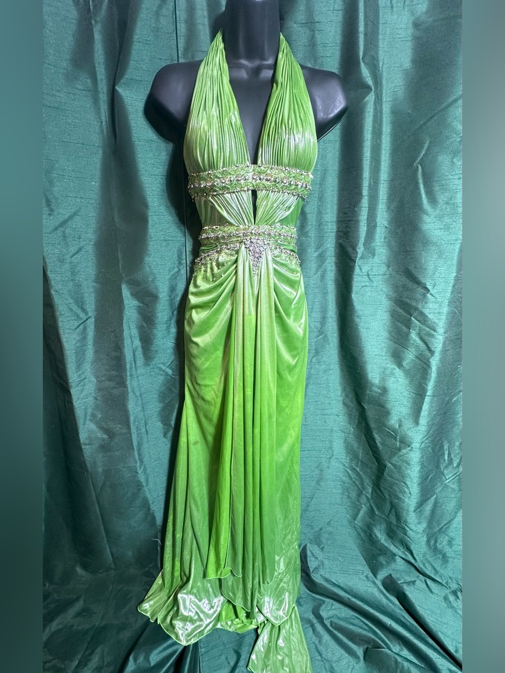 Riva Degign green halter Dress Size 0